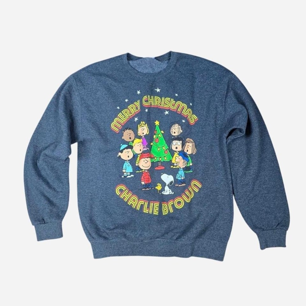 Merry‎ Christmas Charlie B Sweatshirt Size M Vintage Style Holiday Crewneck